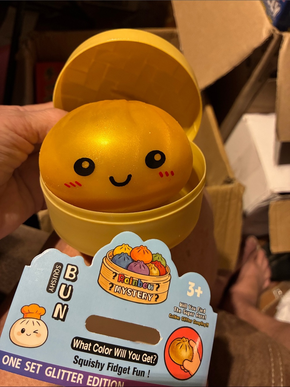 Rare gold Squishy Bun Mystery Toy - Glitter Edition